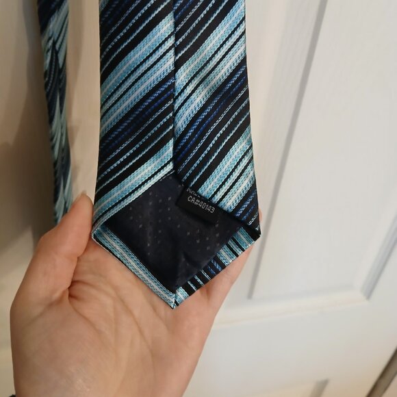 Sergio Louis men's striped blue tie - Picture 3 of 7